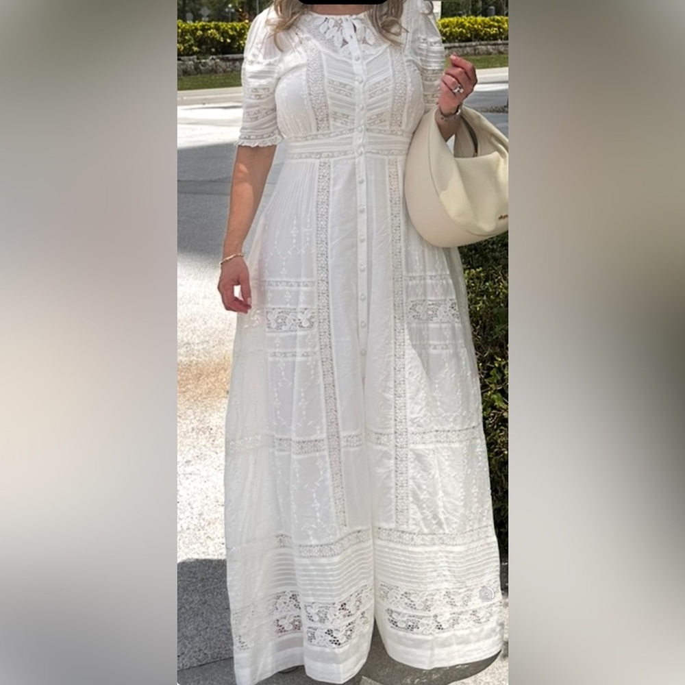 Beautiful dress eyelet white Just worn once PRISTINE CONDITION